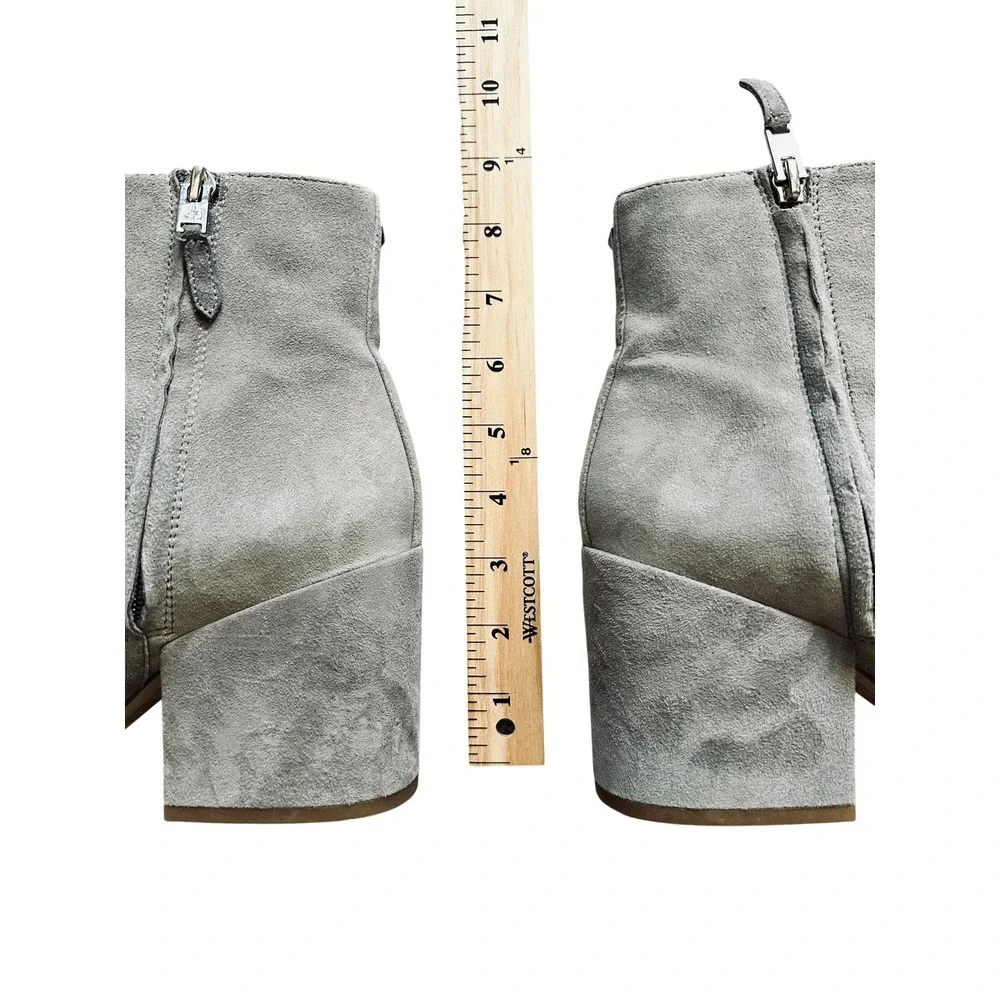 Sam Edelman Suede Block Heel Ankle Booties Light Taupe Gray Size 8.5
